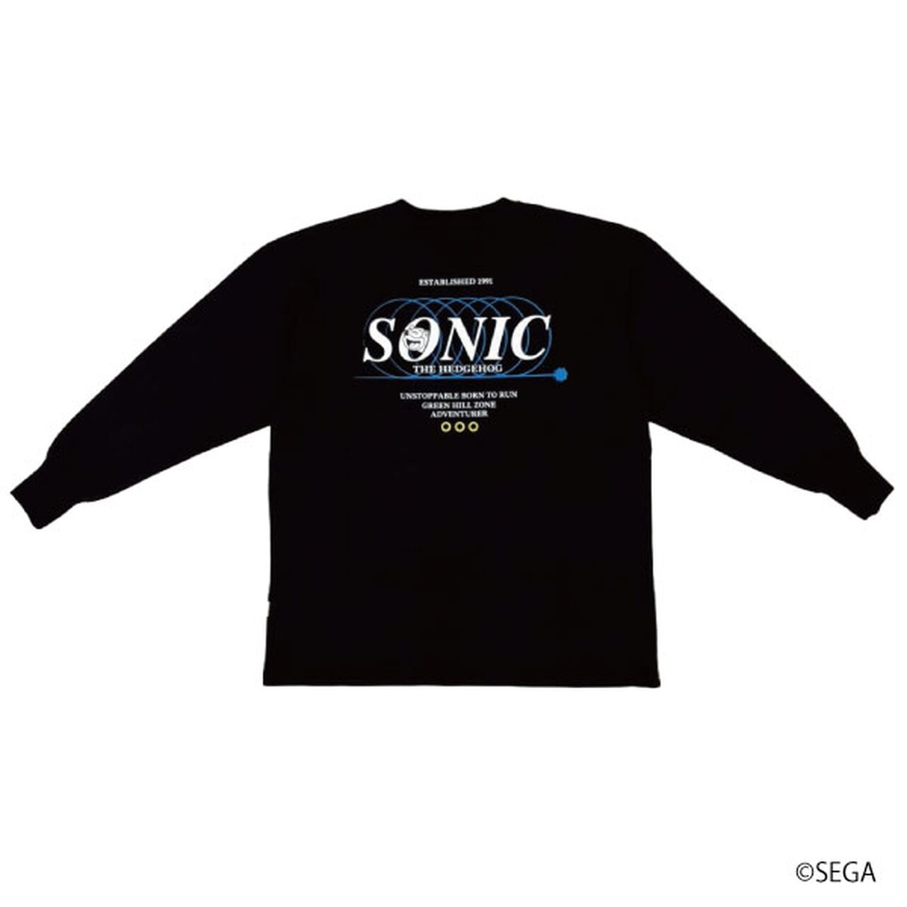 [Matching with Dad Outfit] Sonic Big Long Sleeve Tee,Black, large image number 2