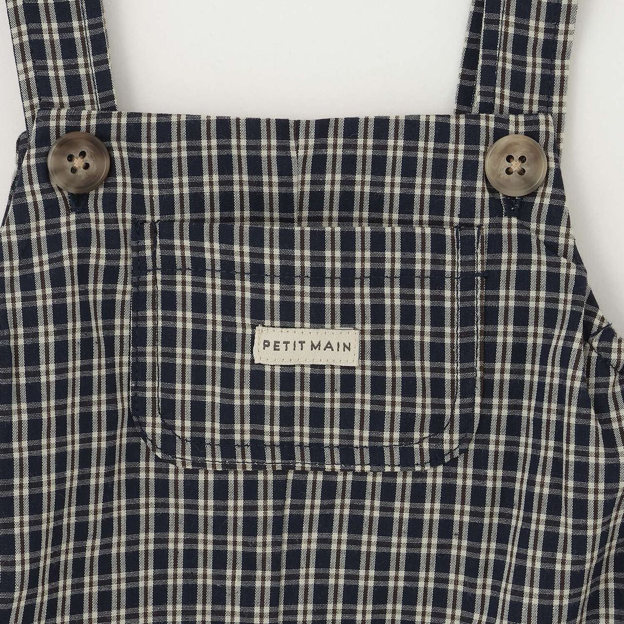 Checkered Overalls Set,Navy, large image number 11