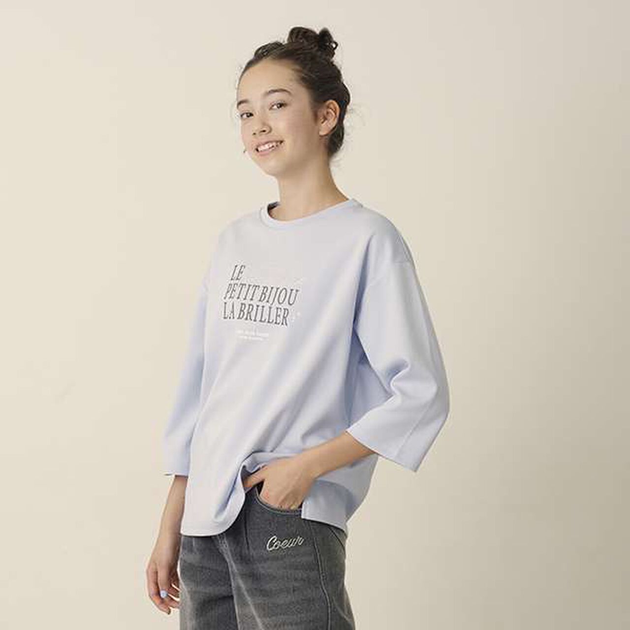 [GOOD PRICE] 6-Sleeve Logo T-Shirt,Cream, large image number 14