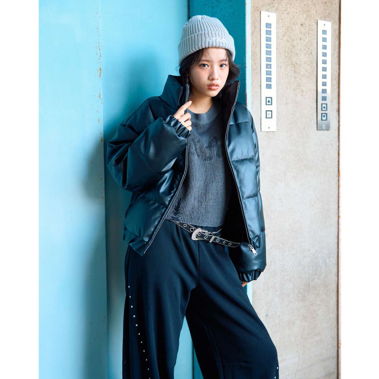 [LTXC] Logo Vintage Cropped Knitwear,Purple, large image number 3