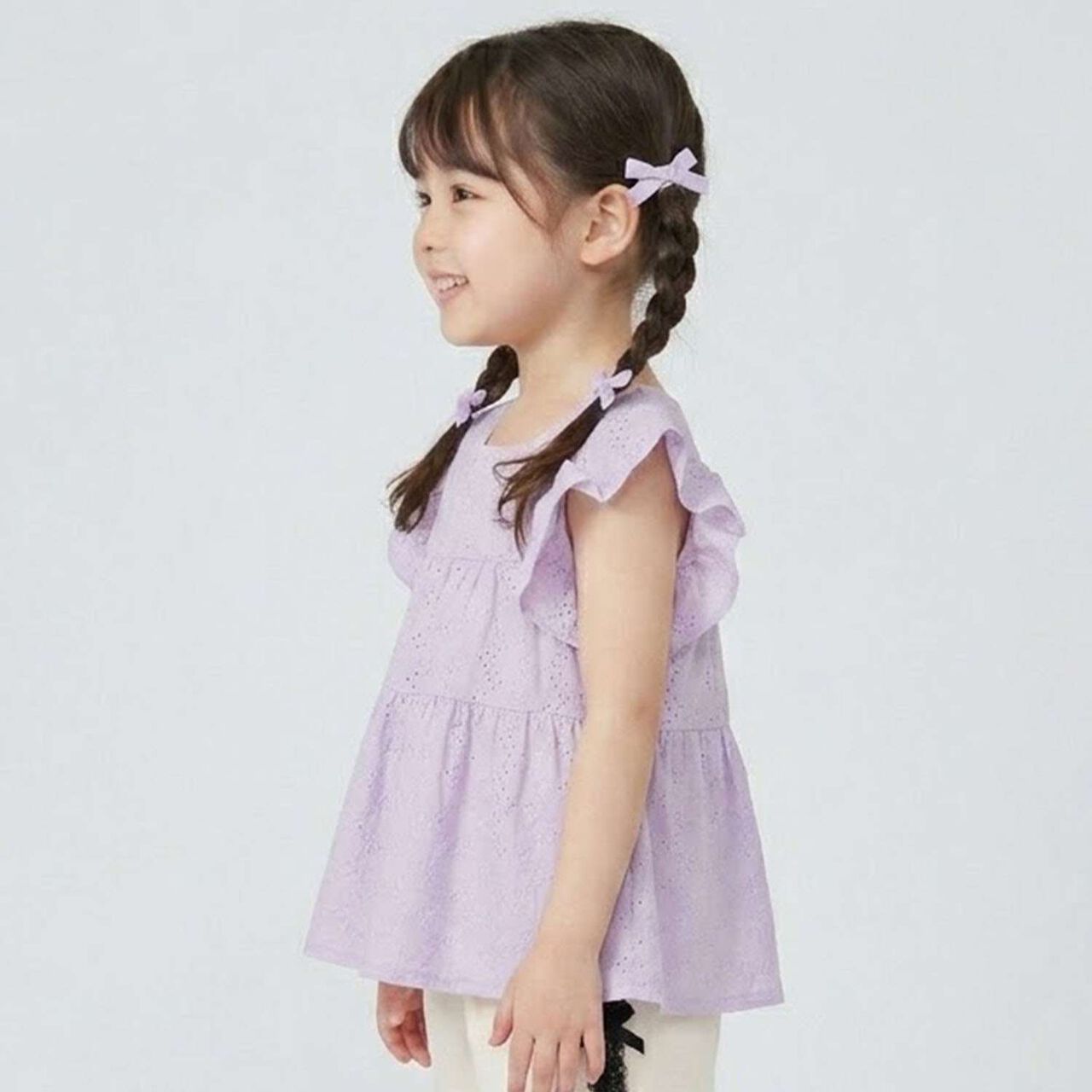 Floral Embroidered Cotton Lace Tunic,Off white, large image number 1