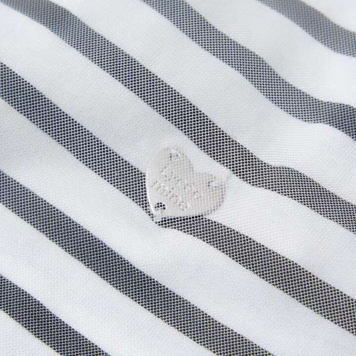 Soft Cotton Tulle Layered Stripe Boat Neck T-Shirt,Blue, medium image number 17