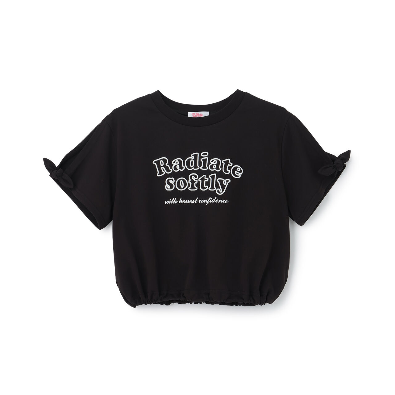 [Cool Touch] Ribbon Accent Short Sleeve T-Shirt,Black, large image number 11