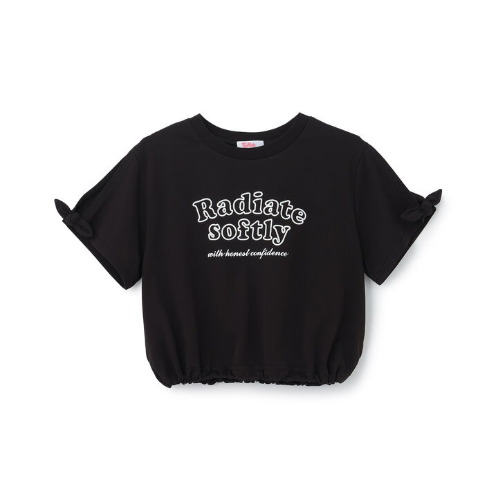 [Cool Touch] Ribbon Accent Short Sleeve T-Shirt,Black, medium image number 11