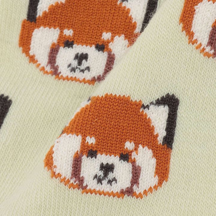 療癒動物刺繡球鞋襪,米白色, medium image number 2