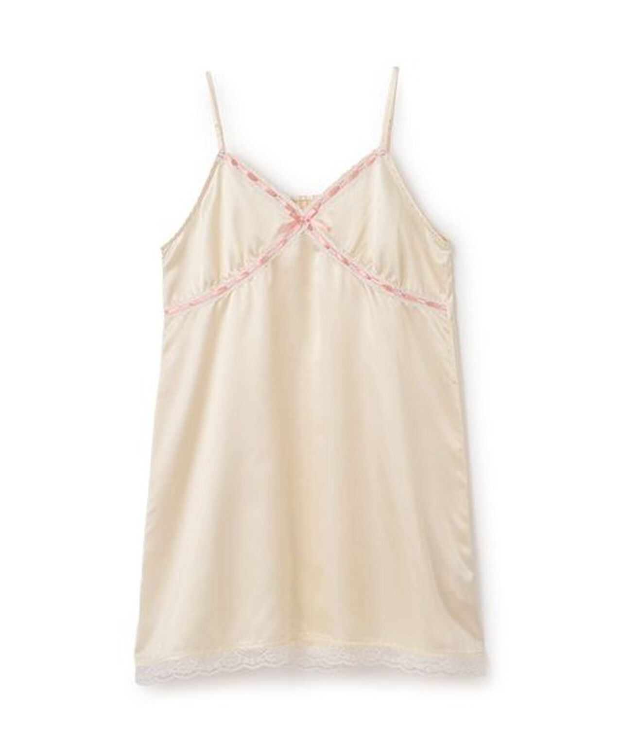 Lingerie-Style Camisole One-Piece Dress,Cream, large image number 2