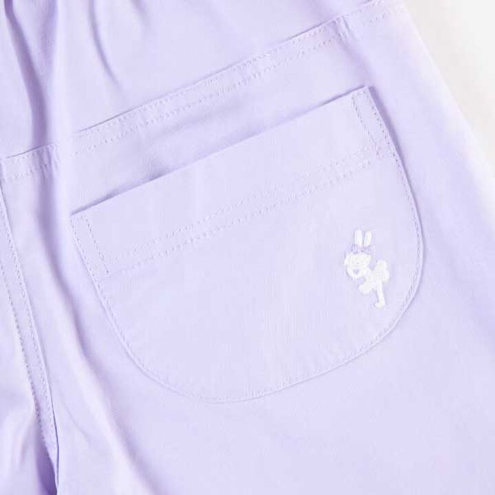 Scallop Trim Stretch Broad Half Pants (90),Lavender, medium image number 3