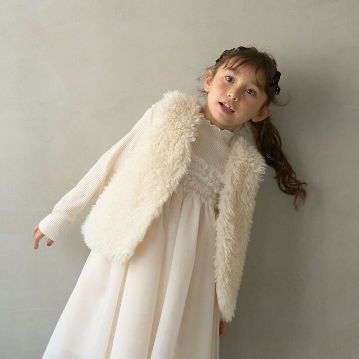 [Halloween] Fluffy and Soft Fur Vest,Greige, medium image number 1