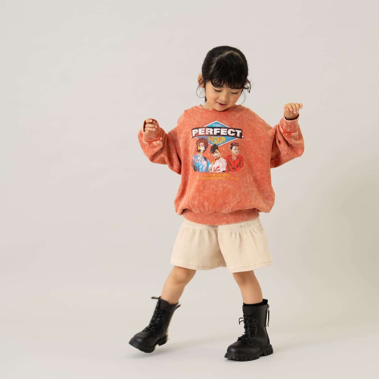 Band Style Print Sweatshirt,Yellow, large image number 1