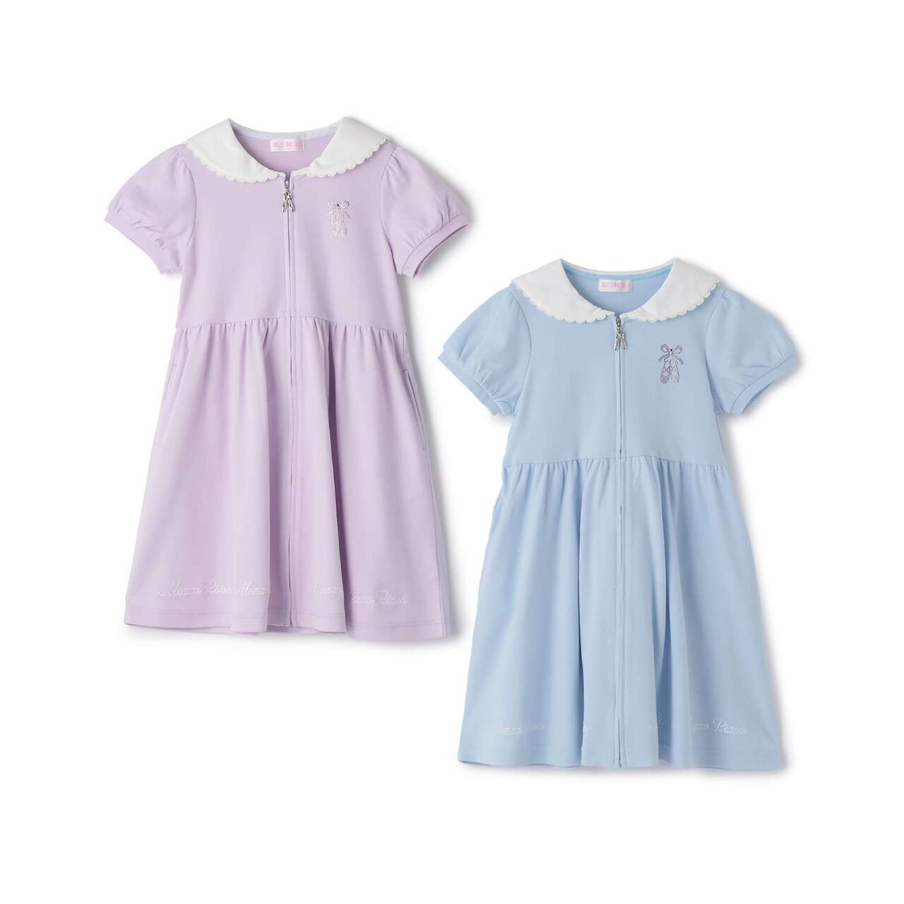 Front-Button Sailor Collar One-Piece Dress,Lilac, large image number 8