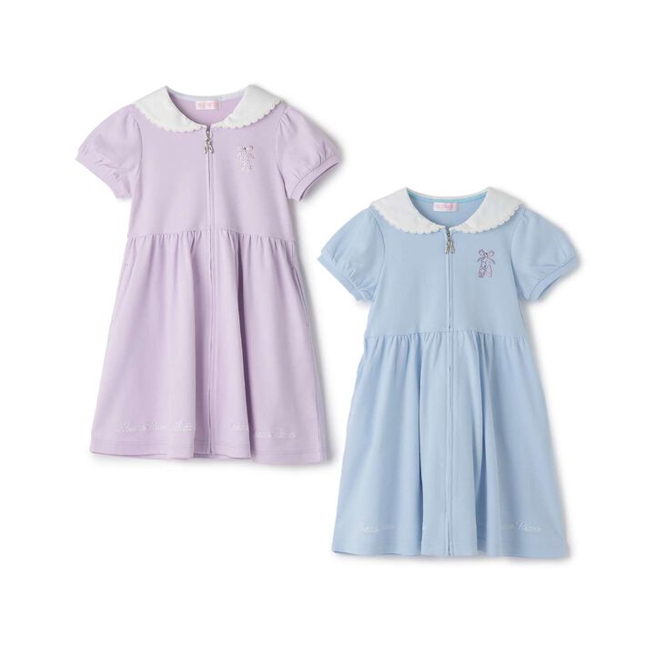 Front-Button Sailor Collar One-Piece Dress,Lilac, medium image number 8