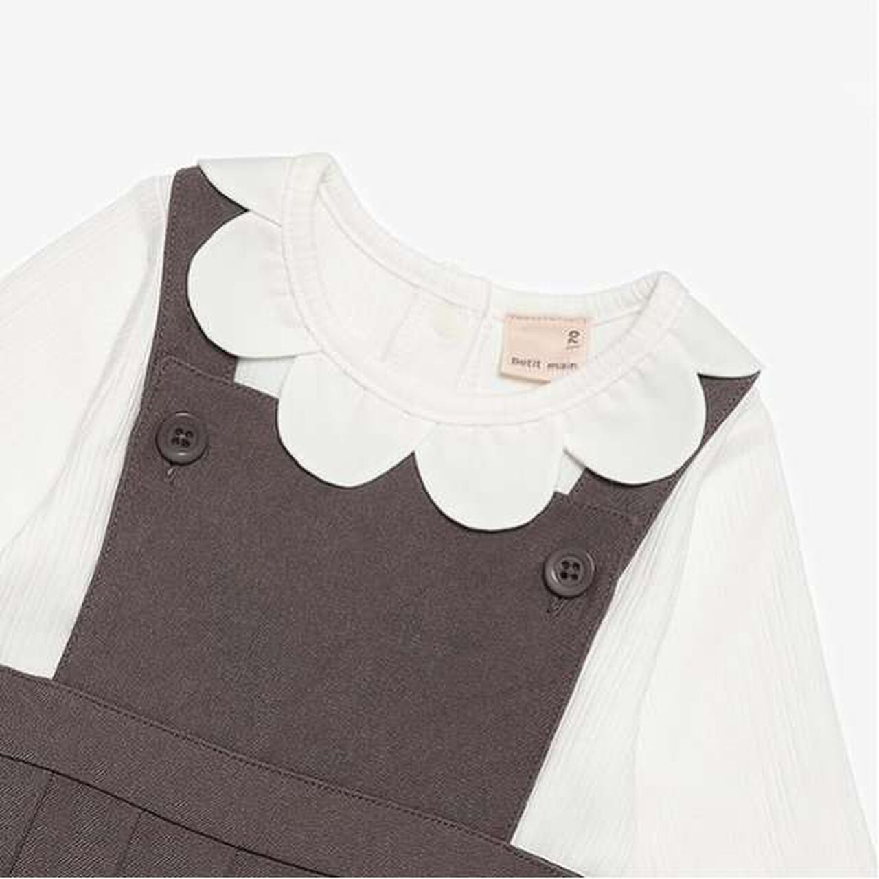 Pleated Jumper Skirt Set,Black, large image number 13