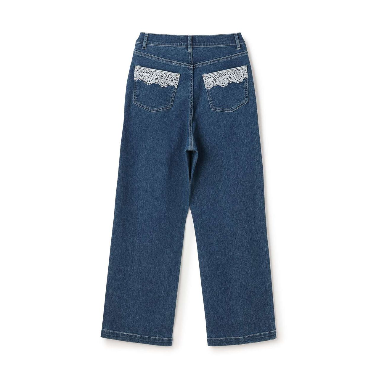 [Parent-Child Matching] Lace Denim Pants,Sax blue, large image number 1