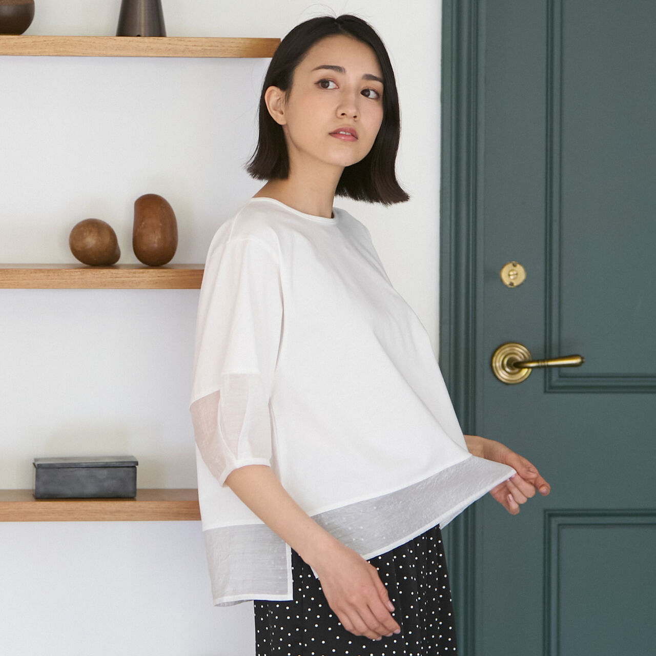 Lantern Sleeve Pullover,Turquoise, large image number 4