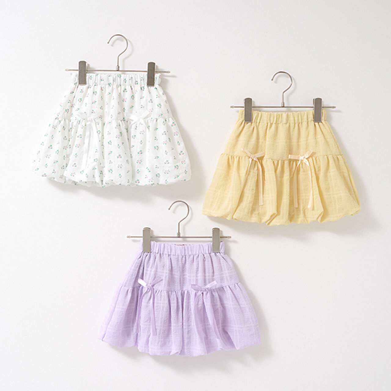 [Coordinatable Setup] Balloon Skirt with Ribbon,Lavender, large image number 1