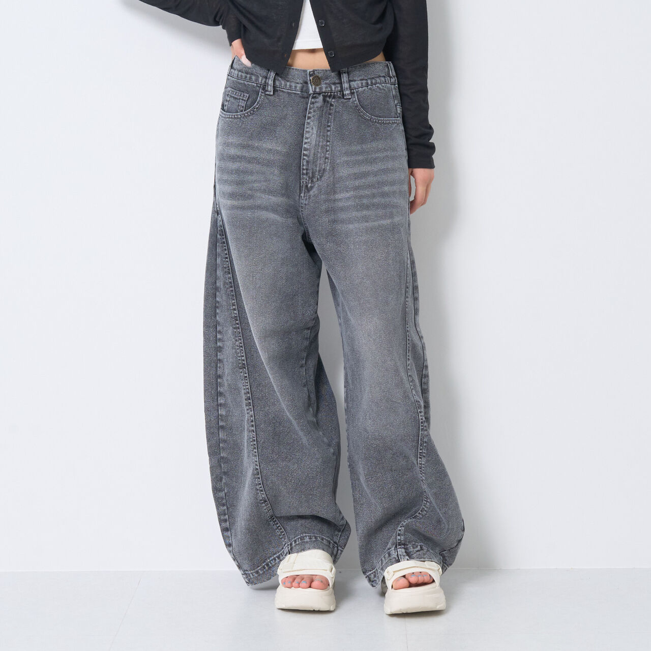[LTXC / Cool Touch] Balloon Denim Pants,Gray, large image number 0