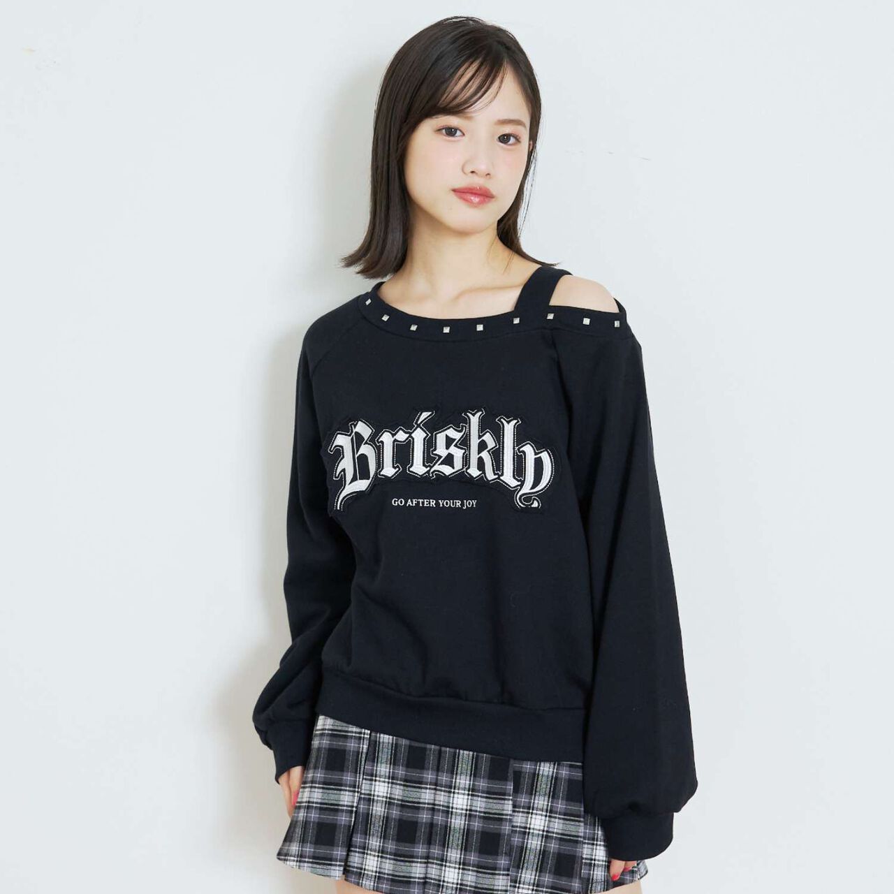[LTXC/Cotton 100%] One-Shoulder Pullover,Black, large image number 0