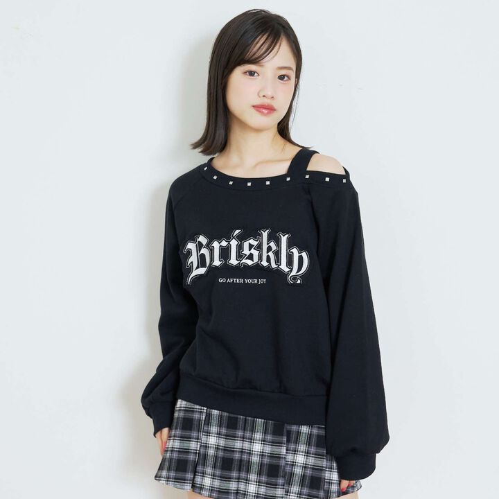 [LTXC/Cotton 100%] One-Shoulder Pullover,Black, medium image number 0
