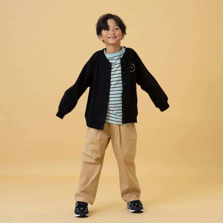 Sweatshirt Crew Neck Cardigan,Black, medium image number 6