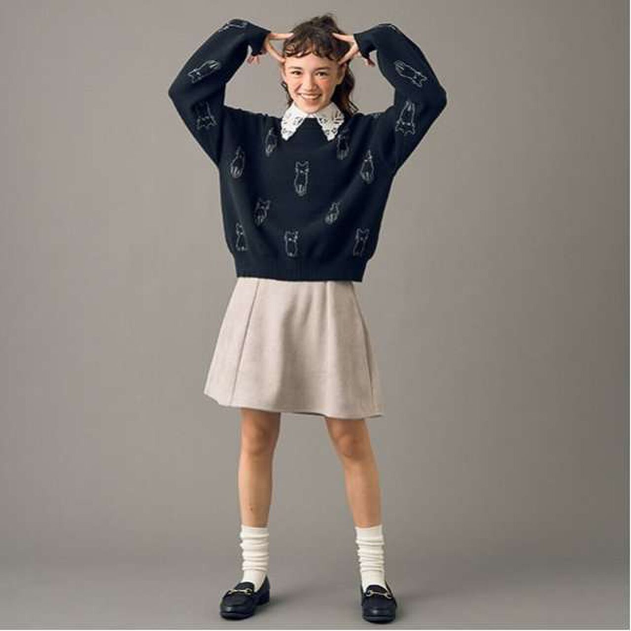 [AMI] Ponte Suede Skirt with Shorts,Mocha tea, large image number 7