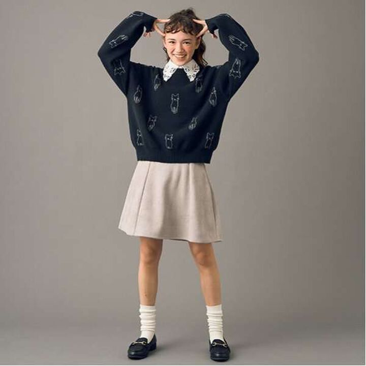 [AMI] Ponte Suede Skirt with Shorts,Mocha tea, medium image number 7