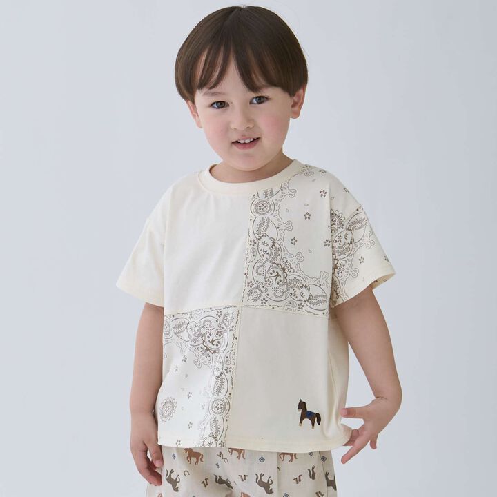 Patchwork Short Sleeve T-Shirt,, medium