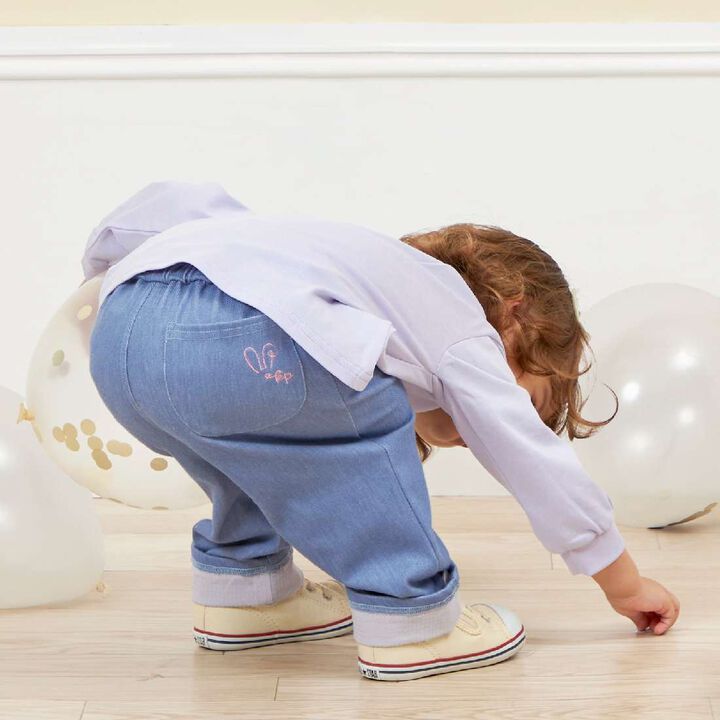 KP Coucou Hem Ribbon Denim-Look Pants (0 to 0),Blue, medium image number 13