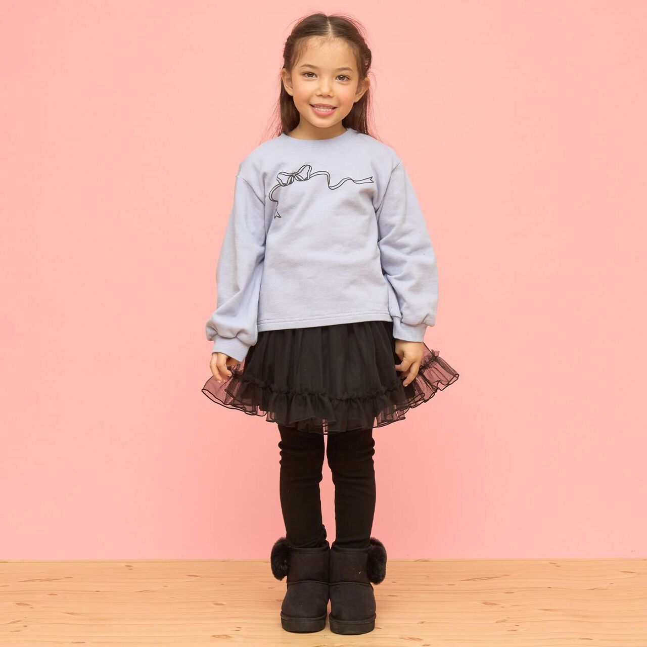 Frilly Tulle Skirt Shorts,Blue gray, large image number 24