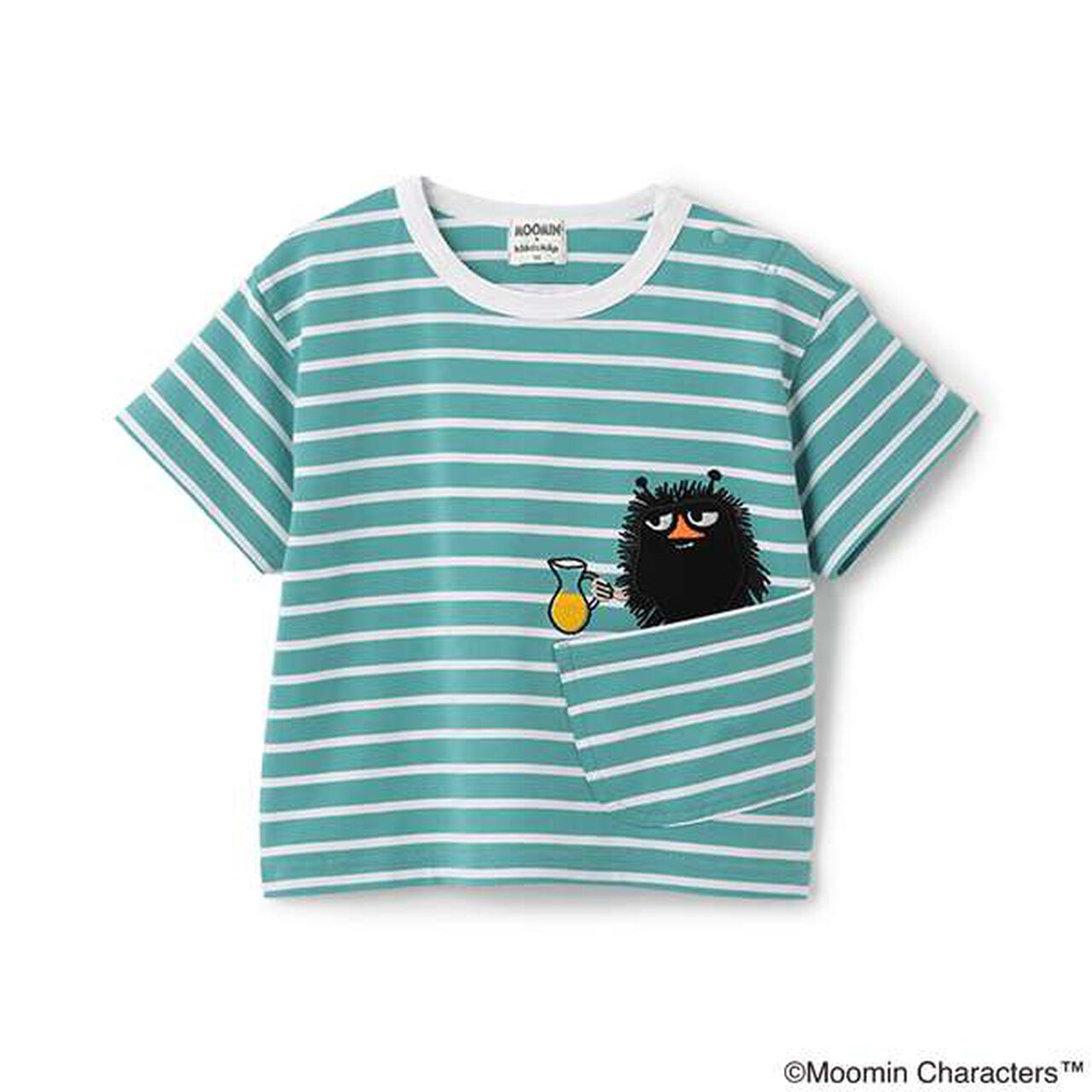 MOOMIN Stripe Pattern Short Sleeve T-Shirt,Gray, large image number 13