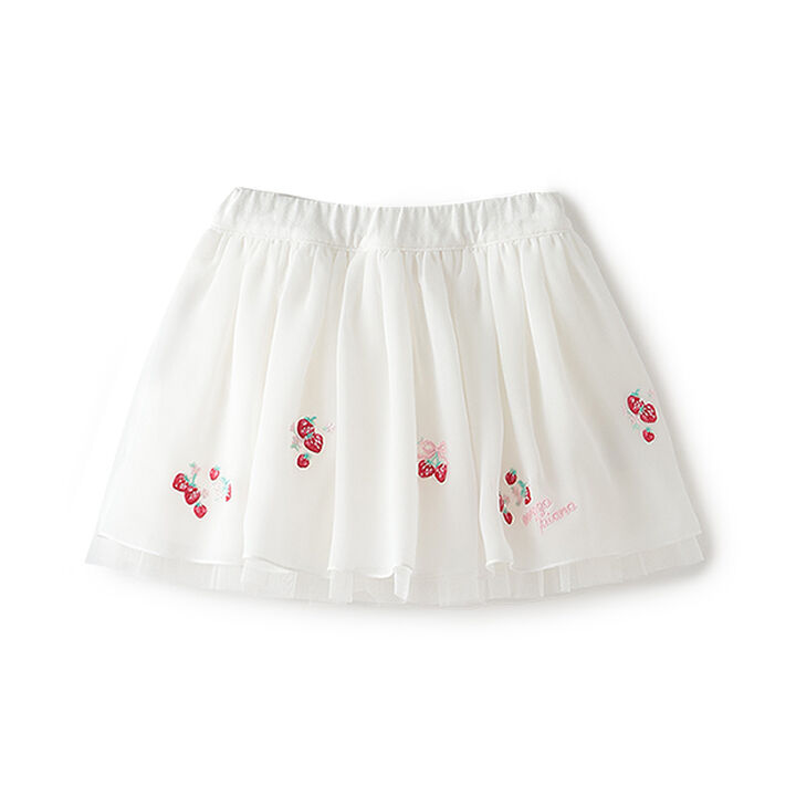 Strawberry Embroidery Frill Skirt with Shorts,Light pink, medium image number 9