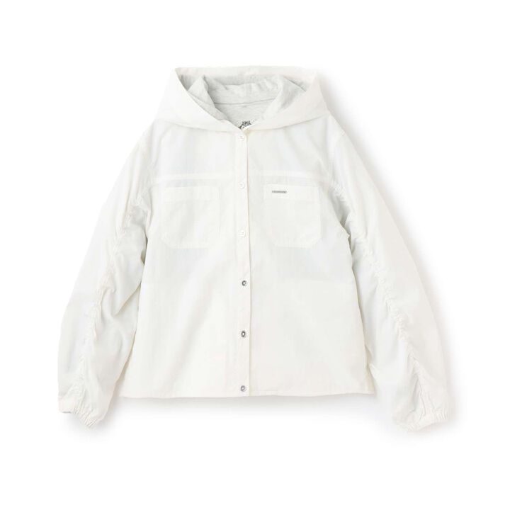 [130cm有] UV防護&middot;防潑水&middot;花粉防護連帽外套內裡3WAY短夾克,米白色, medium image number 20