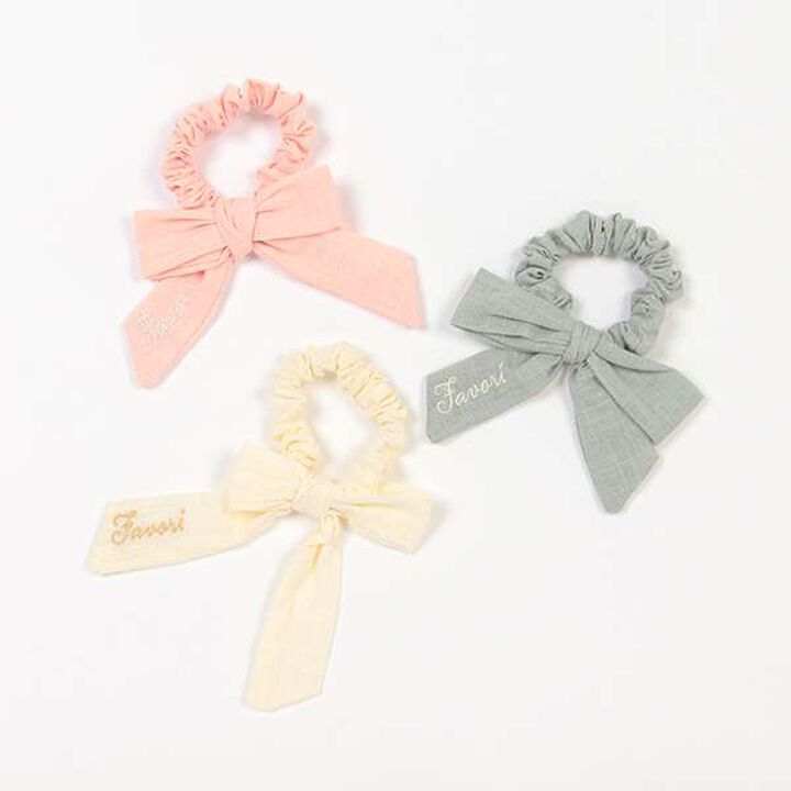 Embroidered Ribbon Chouchou,Peach, medium image number 3