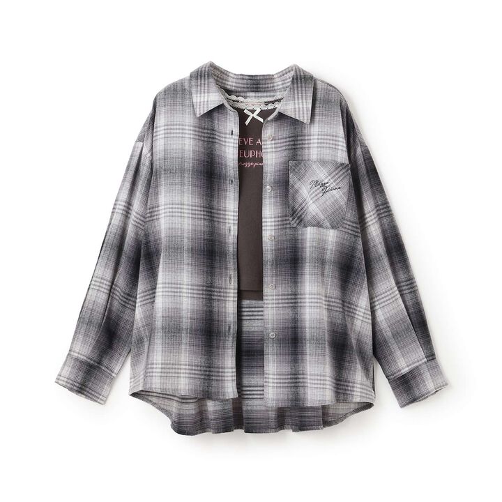 Shirt & Lace T-Shirt Set,Gray, medium image number 14