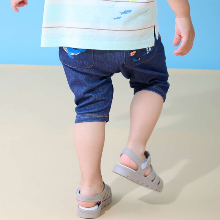 [Cool Touch] Marine Life 3/4 Leggings,Light blue, medium image number 6
