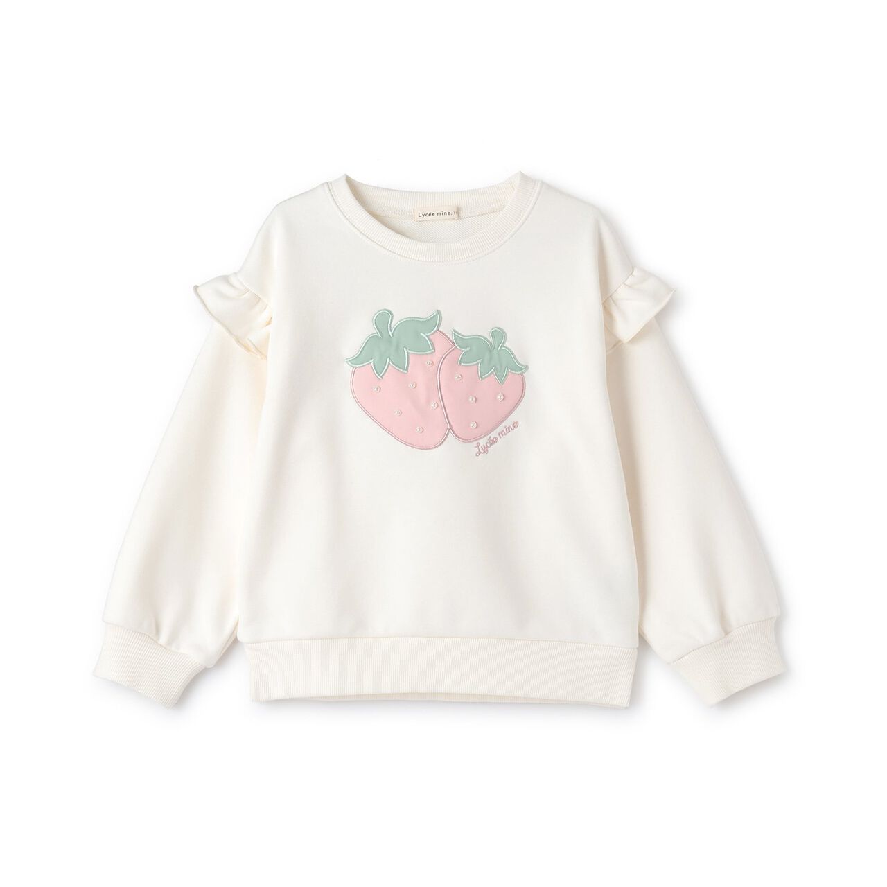 Quick-Dry Fleece Strawberry Appliqu&eacute; Sweatshirt,Black, large image number 4