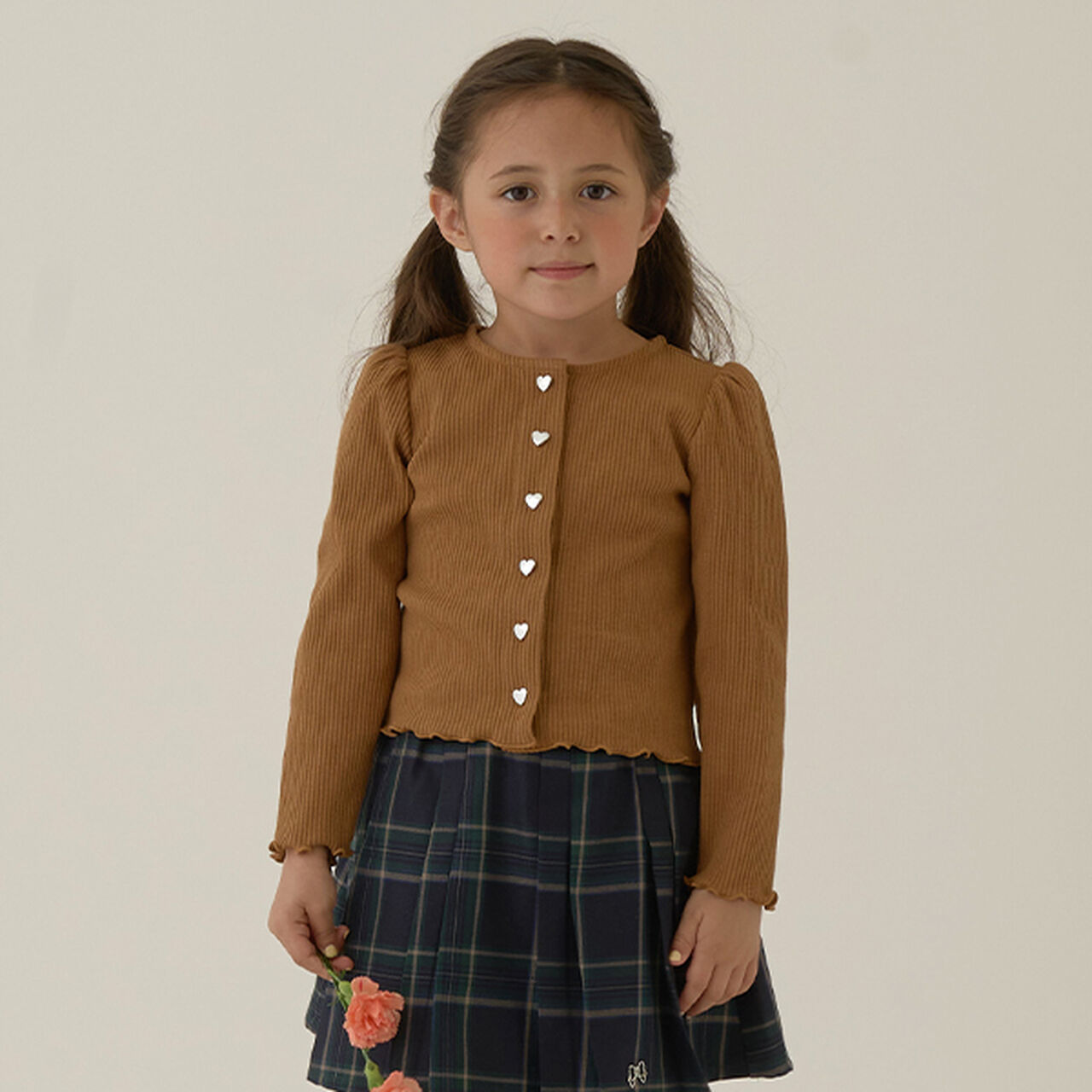 Ribbed Cardigan,Camel, large image number 0