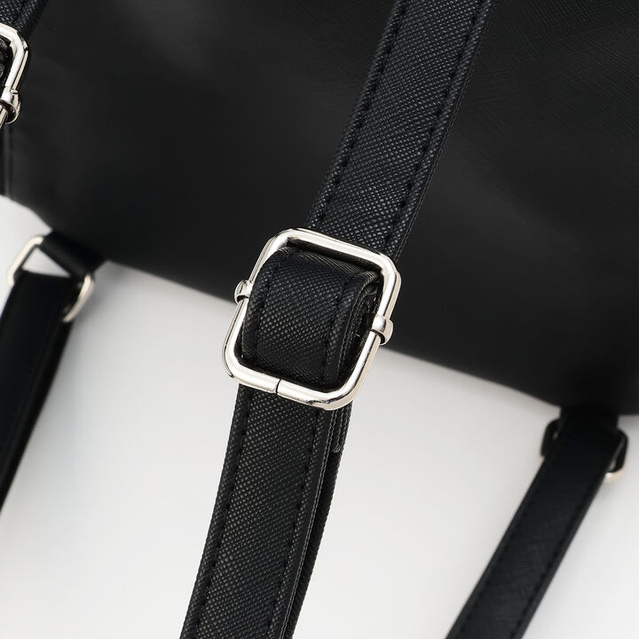 Quilted Design Bucket Backpack,Black, medium image number 8