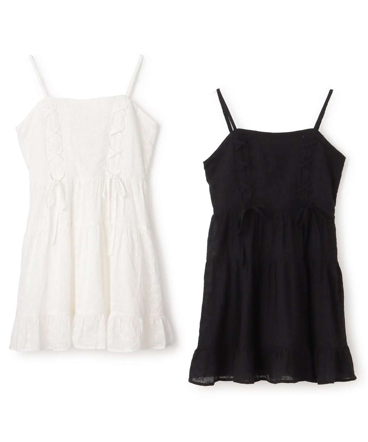 Lace-up Camisole Dress [Korean Fashion],Black, large image number 14