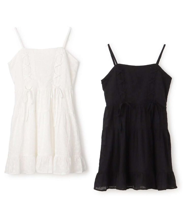Lace-up Camisole Dress [Korean Fashion],Black, medium image number 14