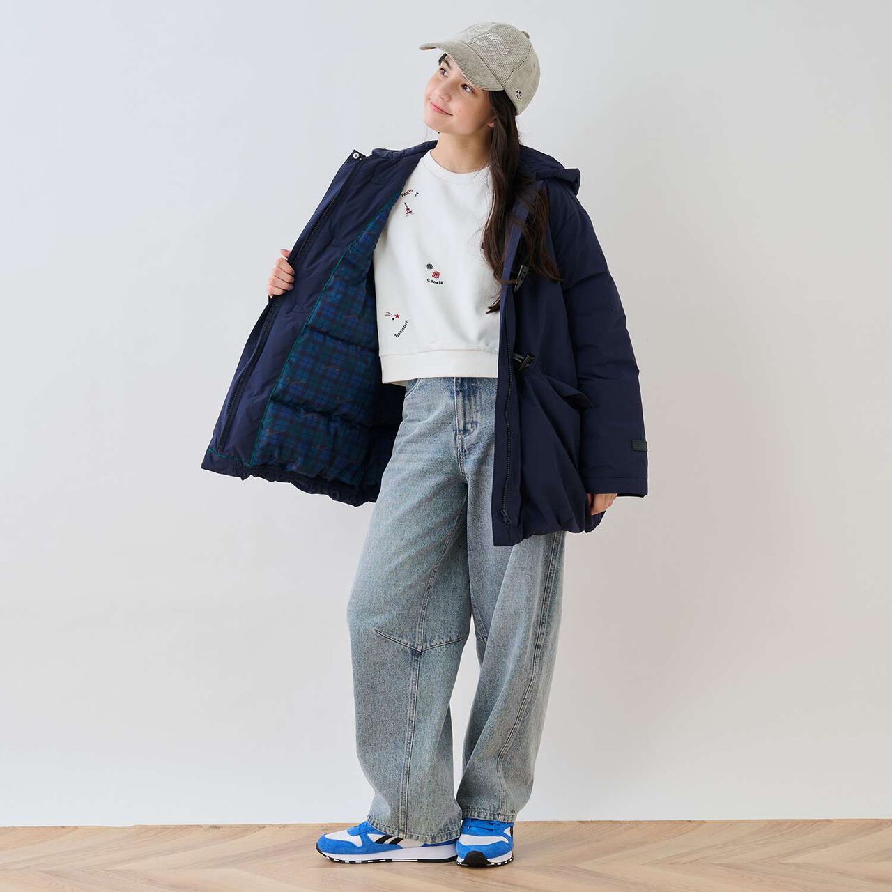 Water-Repellent Fiber Fill Duffle Coat,Off white, large image number 17