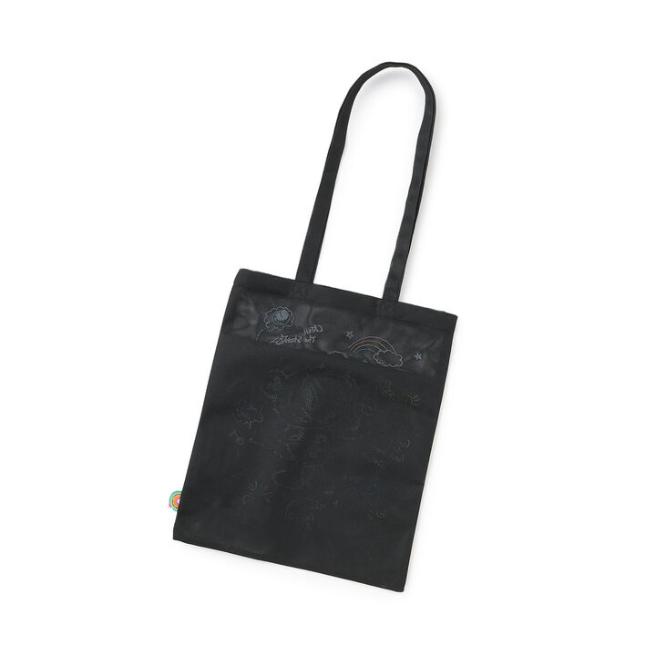 Mr. Nakamura Embroidered Mesh Tote Bag,Black, medium image number 6