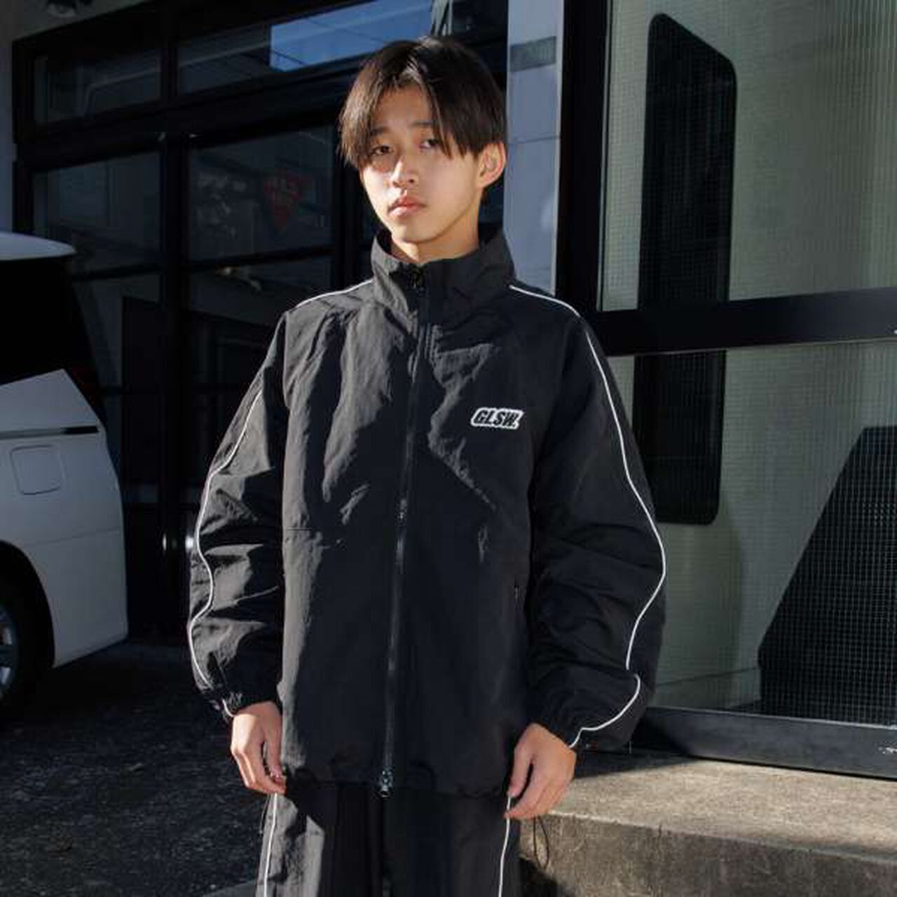 [GLSW.] Nylon Zip-Up Outerwear (Set Up Compatible),Charcoal gray, large image number 19