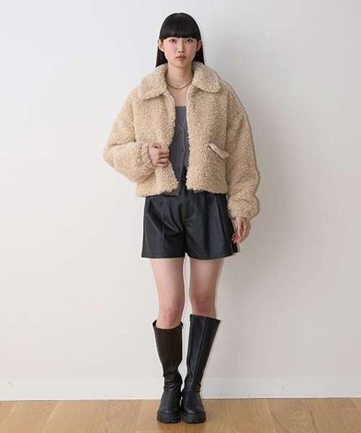 Poodle Faux Fur Coat,Brown, medium image number 1