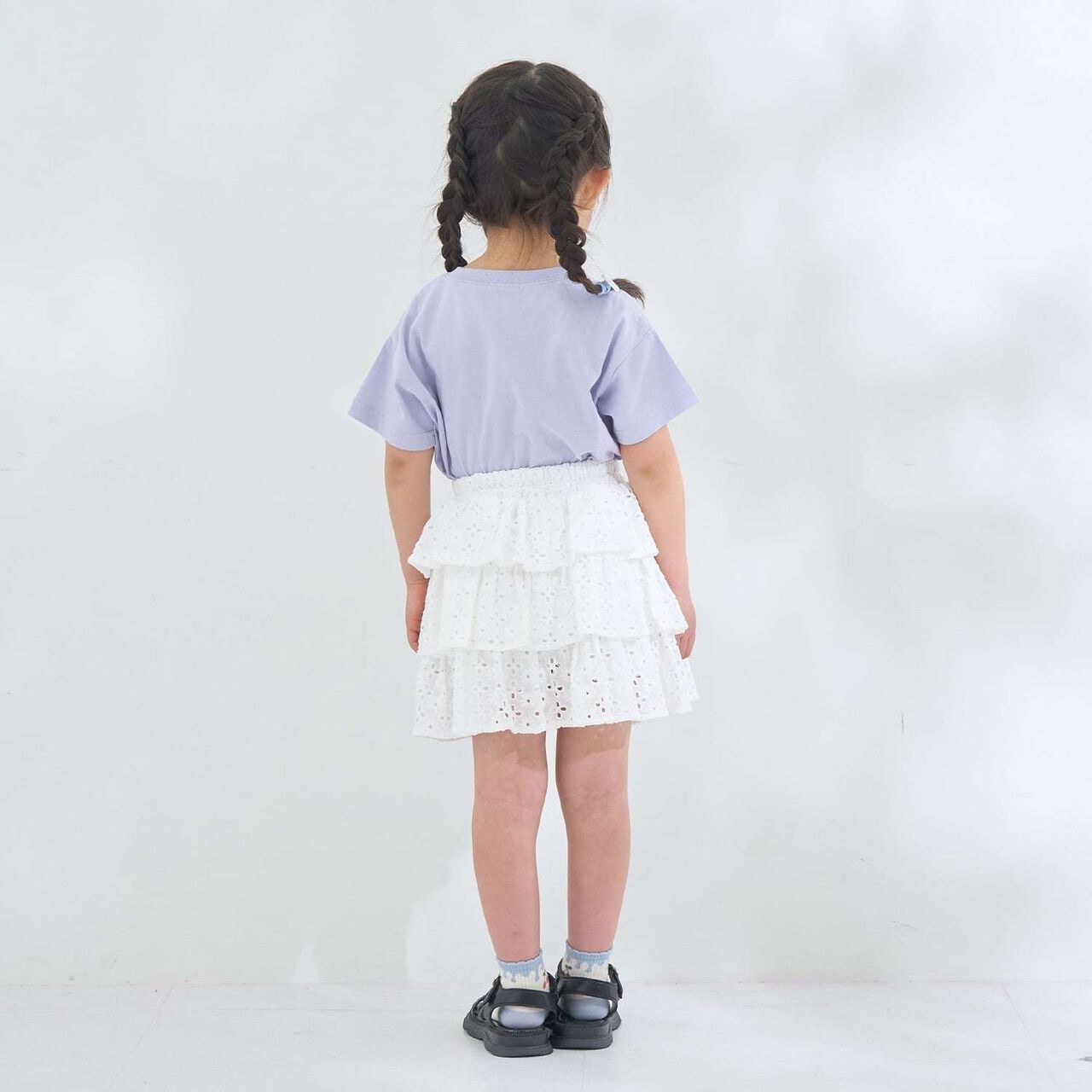 [100% Cotton] Sherbet T-Shirt [UV Cool Touch & Shape-Retaining] Assorted 7 Patterns T-Shirt [Kids Girls],Pearl white, large image number 24