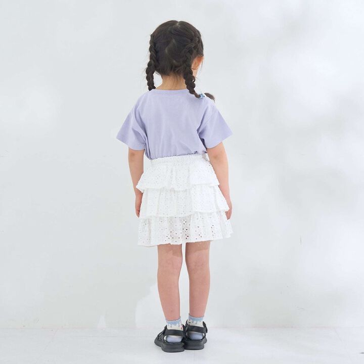 [100% Cotton] Sherbet T-Shirt [UV Cool Touch & Shape-Retaining] Assorted 7 Patterns T-Shirt [Kids Girls],Pearl white, medium image number 24