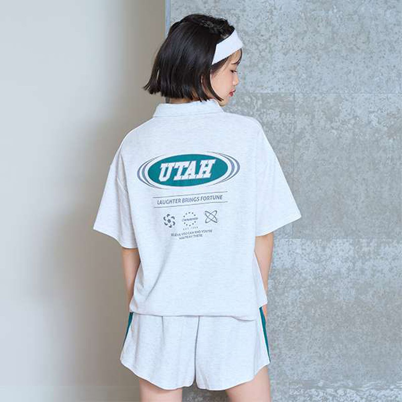 [LTXC] Loose Polo Outfit Set,Smoke white, large image number 1