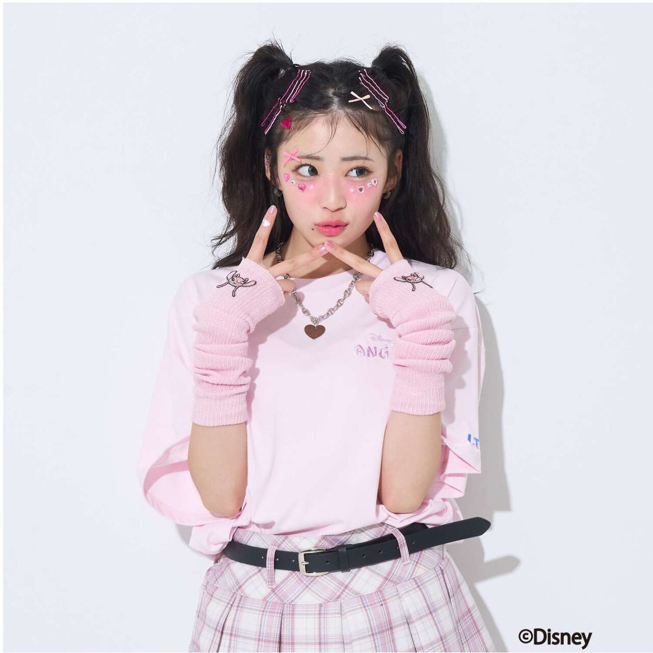 [Disney] [Stitch] LTXC Ribbed Arm Covers,Pink, large image number 0