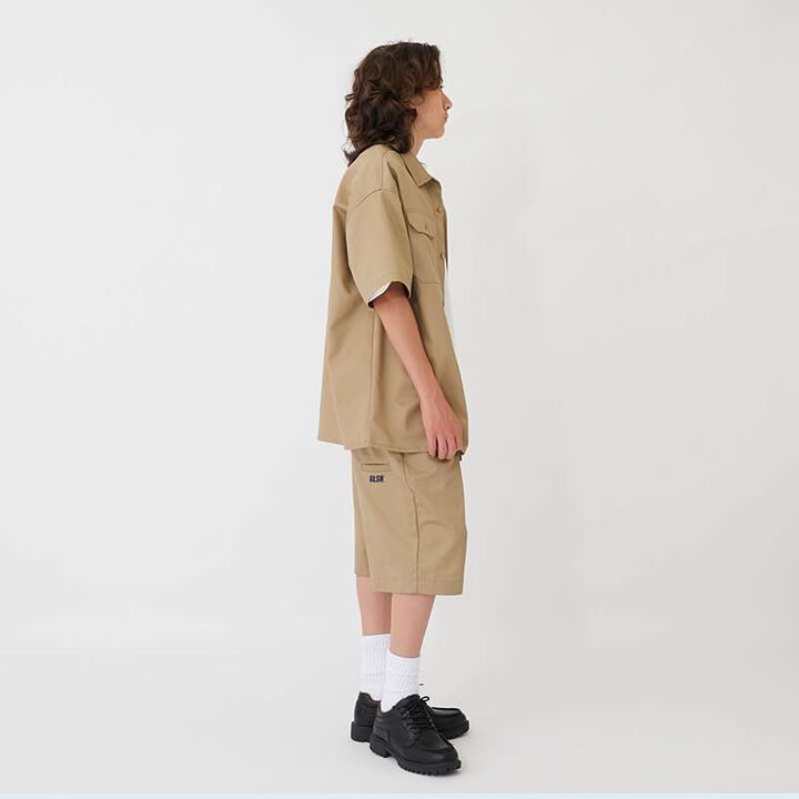 [FORGETNEVER] Set Up Compatible T/C Twill Work Half Pants,Navy, medium image number 15