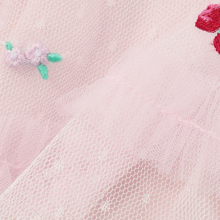 Strawberry Embroidery Tulle Skirt,Off white, medium image number 6