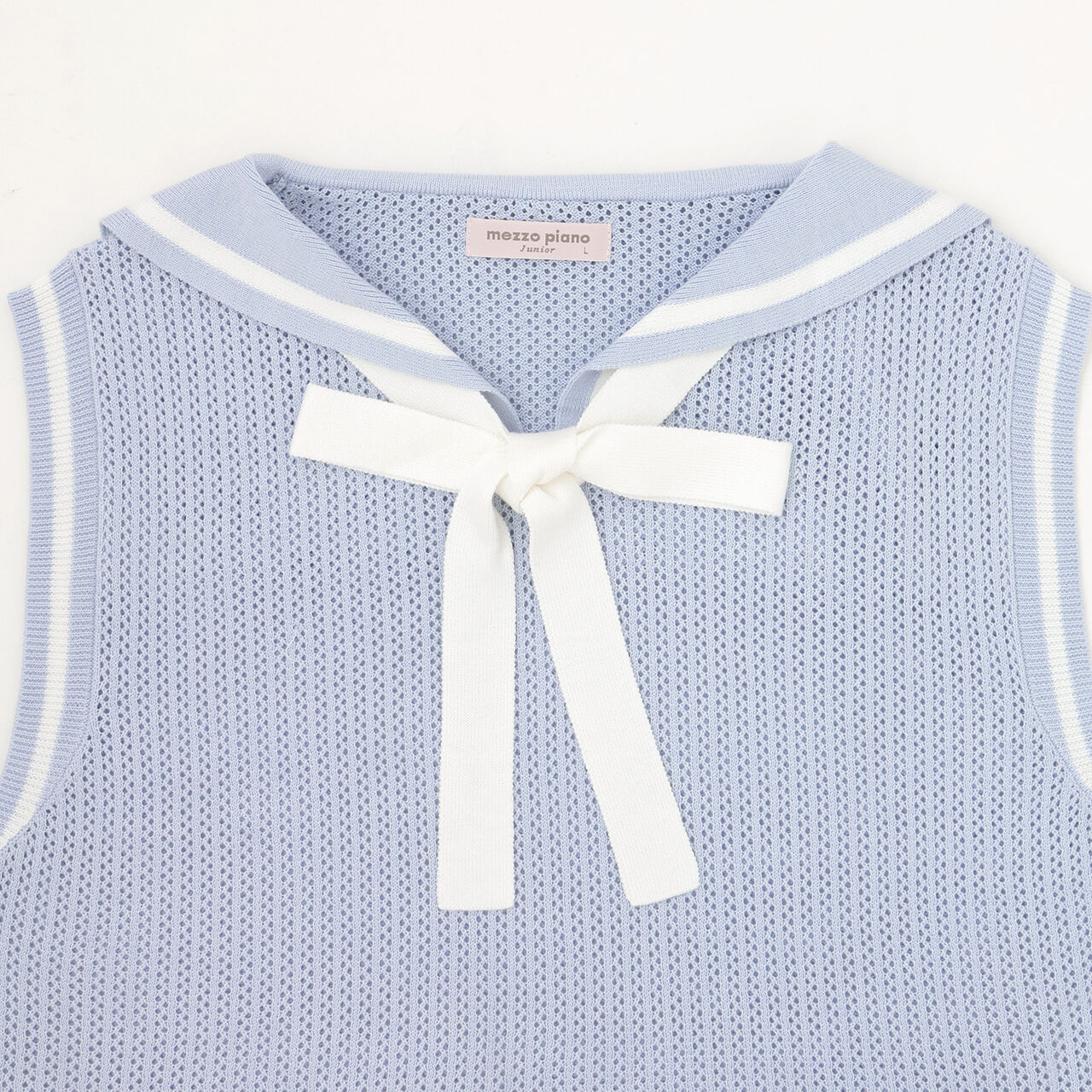 Mesh Sailor Vest & T-Shirt Set,Ivory, large image number 7